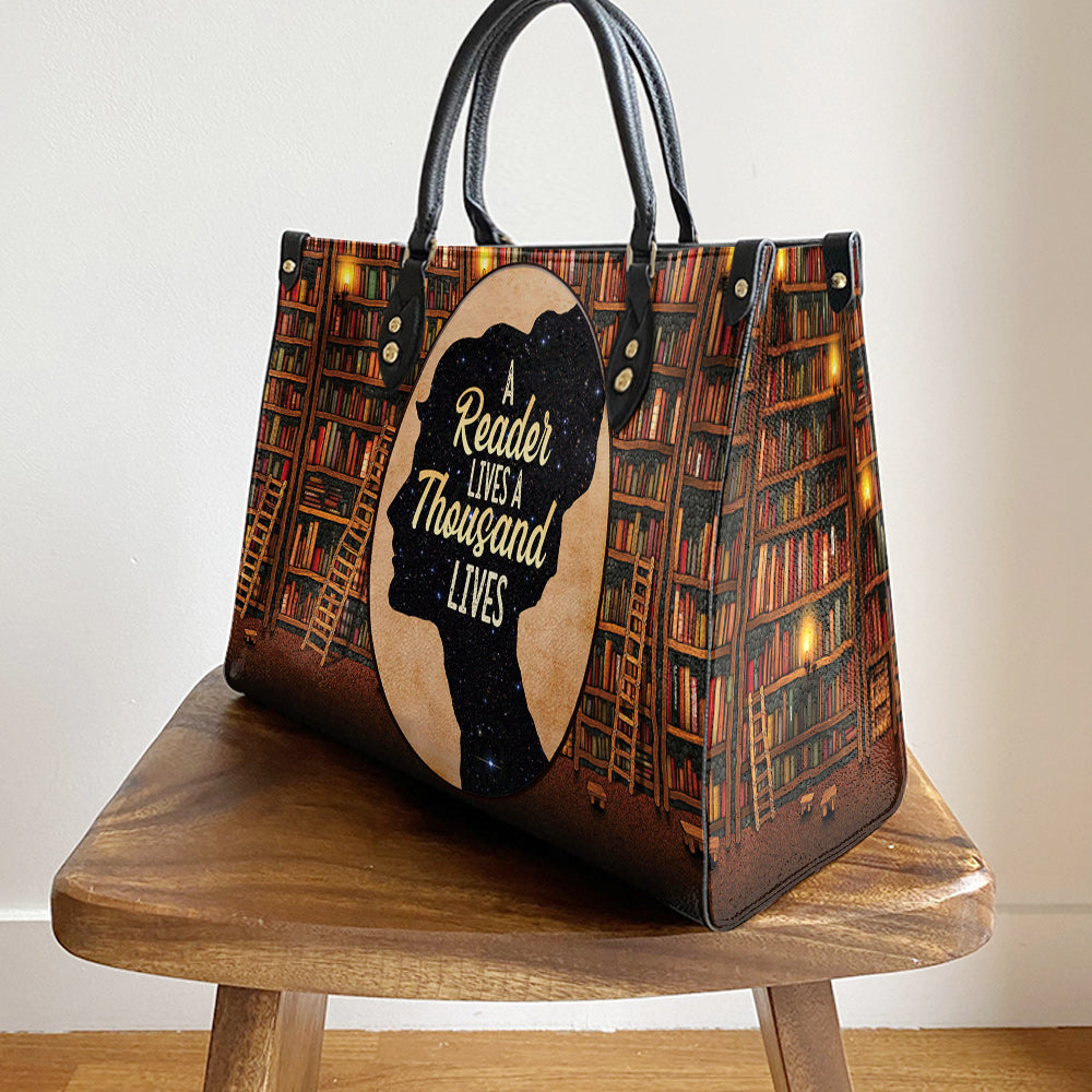 Book A Reader Lives A Thousand Lives Leather Bag - Best Gifts For Book Lovers - Women's Pu Leather Bag