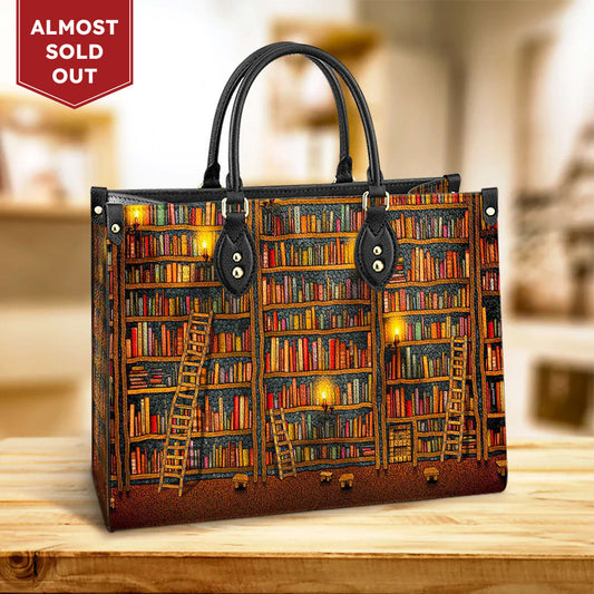 Book Bookshelf 2 Leather Bag - Best Gifts For Book Lovers - Women's Pu Leather Bag
