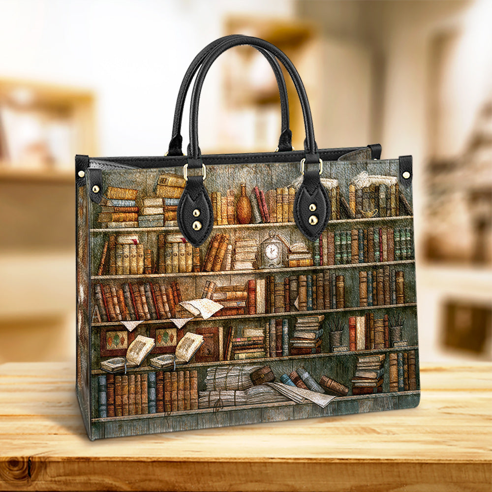 Book Bookshelf Leather Bag - Best Gifts For Book Lovers - Women's Pu Leather Bag