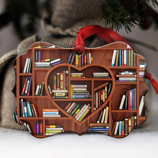 Book Heart Book Shelf Ornament - Christmas Ornament - Ciaocustom