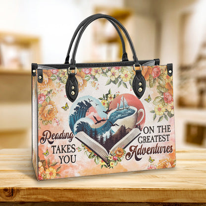 Book Reading Takes You On The Greatest Adventures 1 Leather Bag - Best Gifts For Book Lovers - Women's Pu Leather Bag