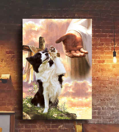 Border Collie God Hand Canvas - Canvas Decor Ideas