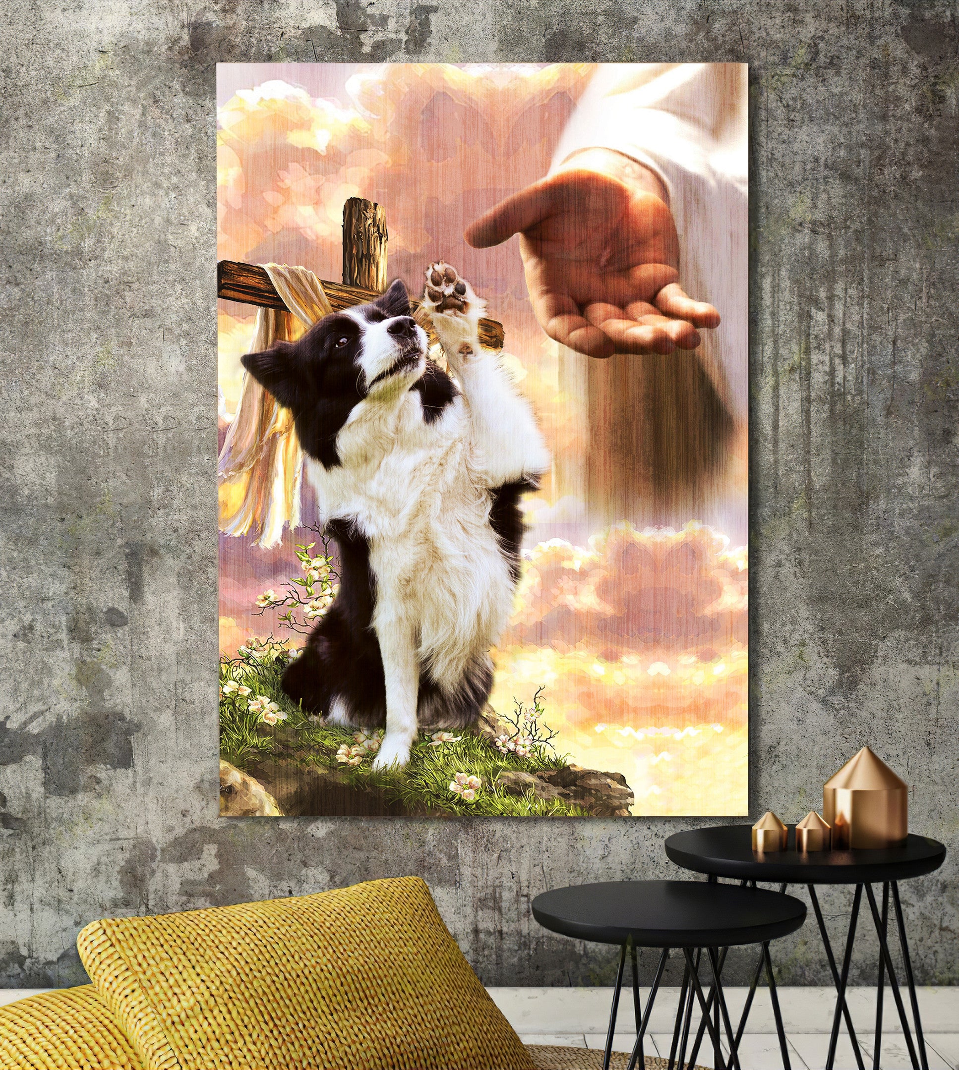 Border Collie God Hand Canvas - Canvas Decor Ideas