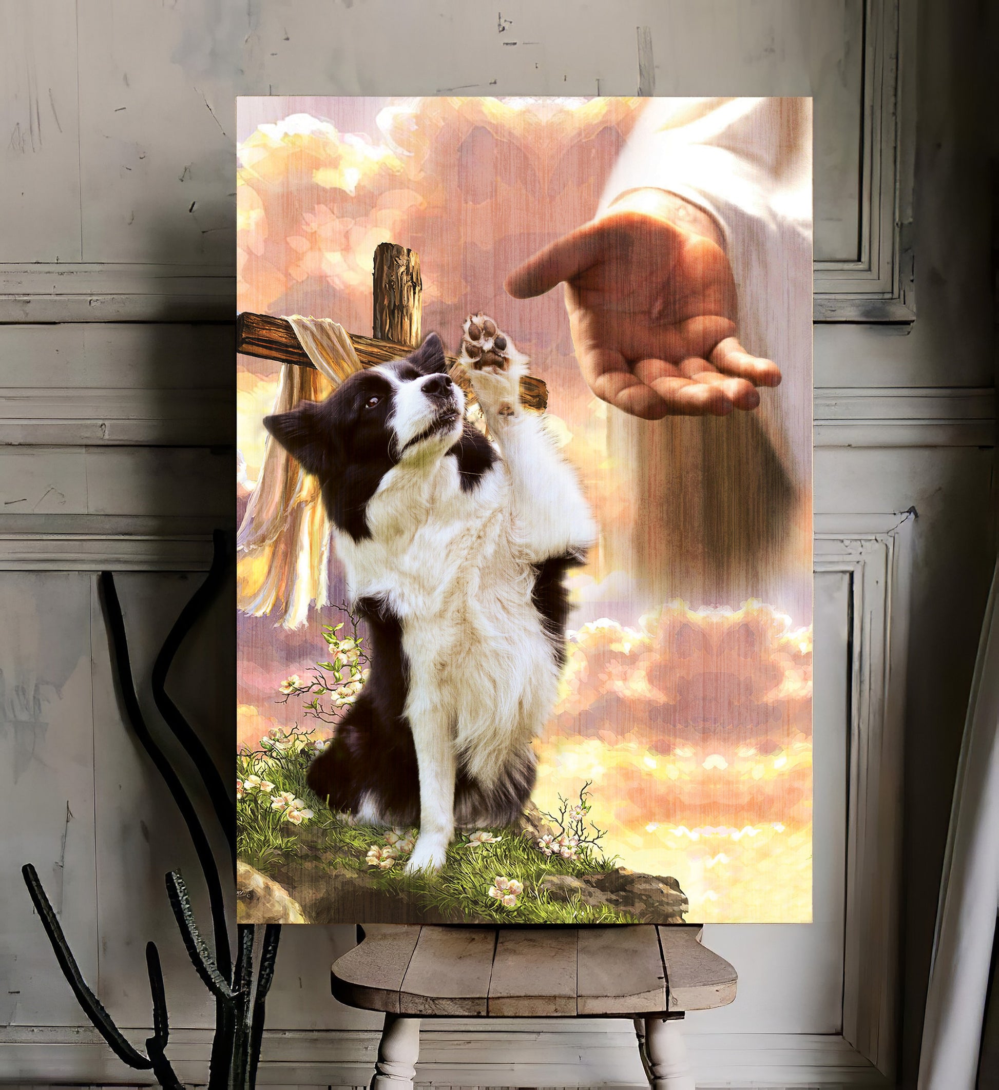 Border Collie God Hand Canvas - Canvas Decor Ideas