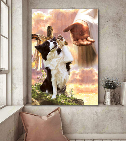 Border Collie God Hand Canvas - Canvas Decor Ideas