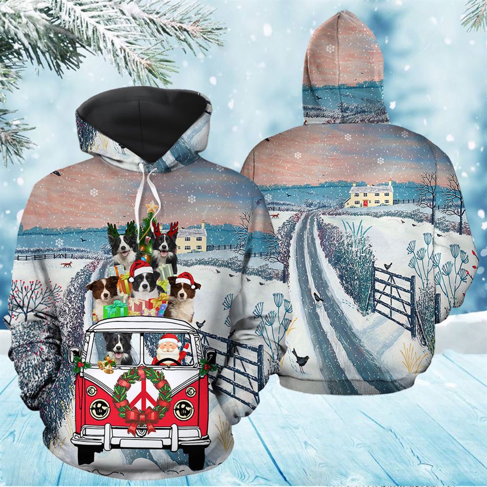 Border Collie Santa Christmas All Over Print 3D Hoodie For Men And Women, Best Gift For Dog lovers, Best Outfit Christmas