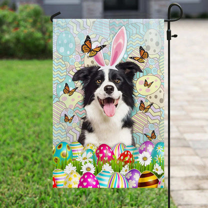 Border Collies Happy Easter House Flag - Easter Garden Flag - Easter Outdoor Decor