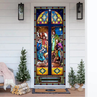 Born Day Of Jesus Christ Jesus Family Door Cover - Religious Door Decorations - Christian Home Decor