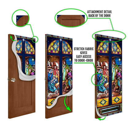 Born Day Of Jesus Christ Jesus Family Door Cover - Religious Door Decorations - Christian Home Decor