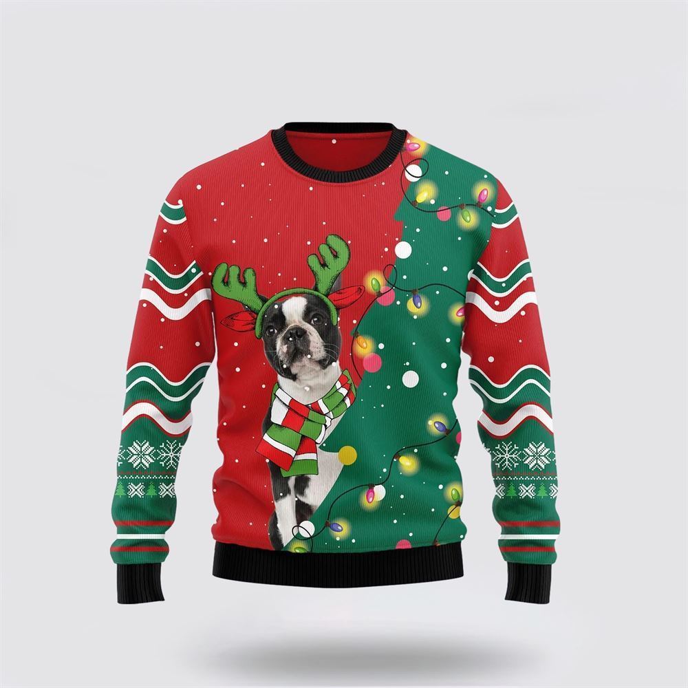 Boston Terrier Christmas Tree Ugly Ugly Christmas Sweater For Men And Women, Gift For Christmas, Best Winter Christmas Outfit