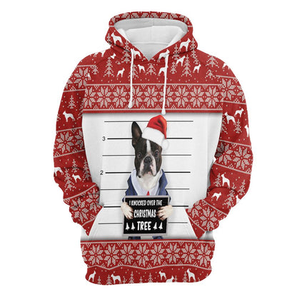 Boston Terrier I Knocked Over The Christmas Tree All Over Print 3D Hoodie For Men And Women, Best Gift For Dog lovers, Best Outfit Christmas