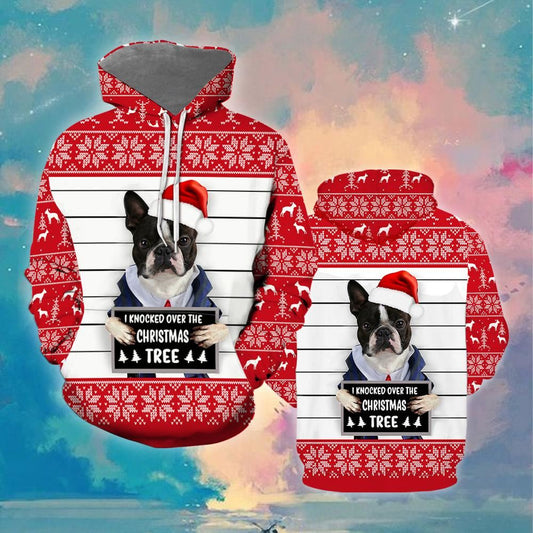 Boston Terrier The Christmas Tree All Over Print 3D Hoodie For Men And Women, Best Gift For Dog lovers, Best Outfit Christmas