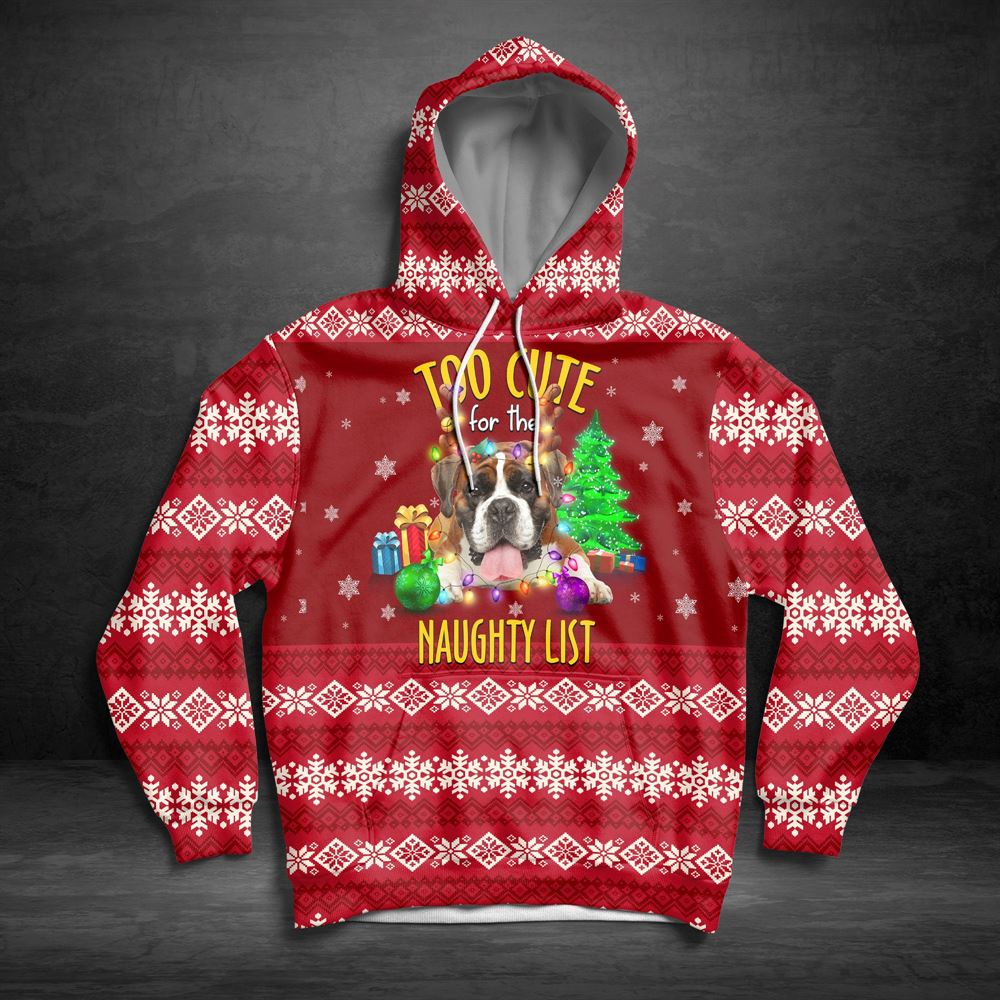 Boxer Too Cute All Over Print 3D Hoodie For Men And Women, Best Gift For Dog lovers, Best Outfit Christmas