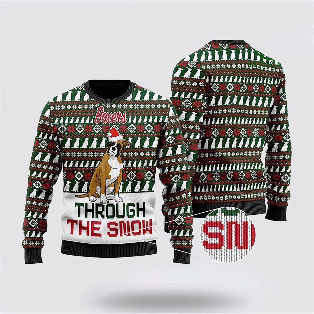 Boxers Through The Snow Ugly Christmas Sweater For Men And Women, Gift For Christmas, Best Winter Christmas Outfit