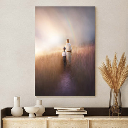 Boy Follow Jesus - Canvas Pictures - Jesus Canvas Art - Christian Wall Art