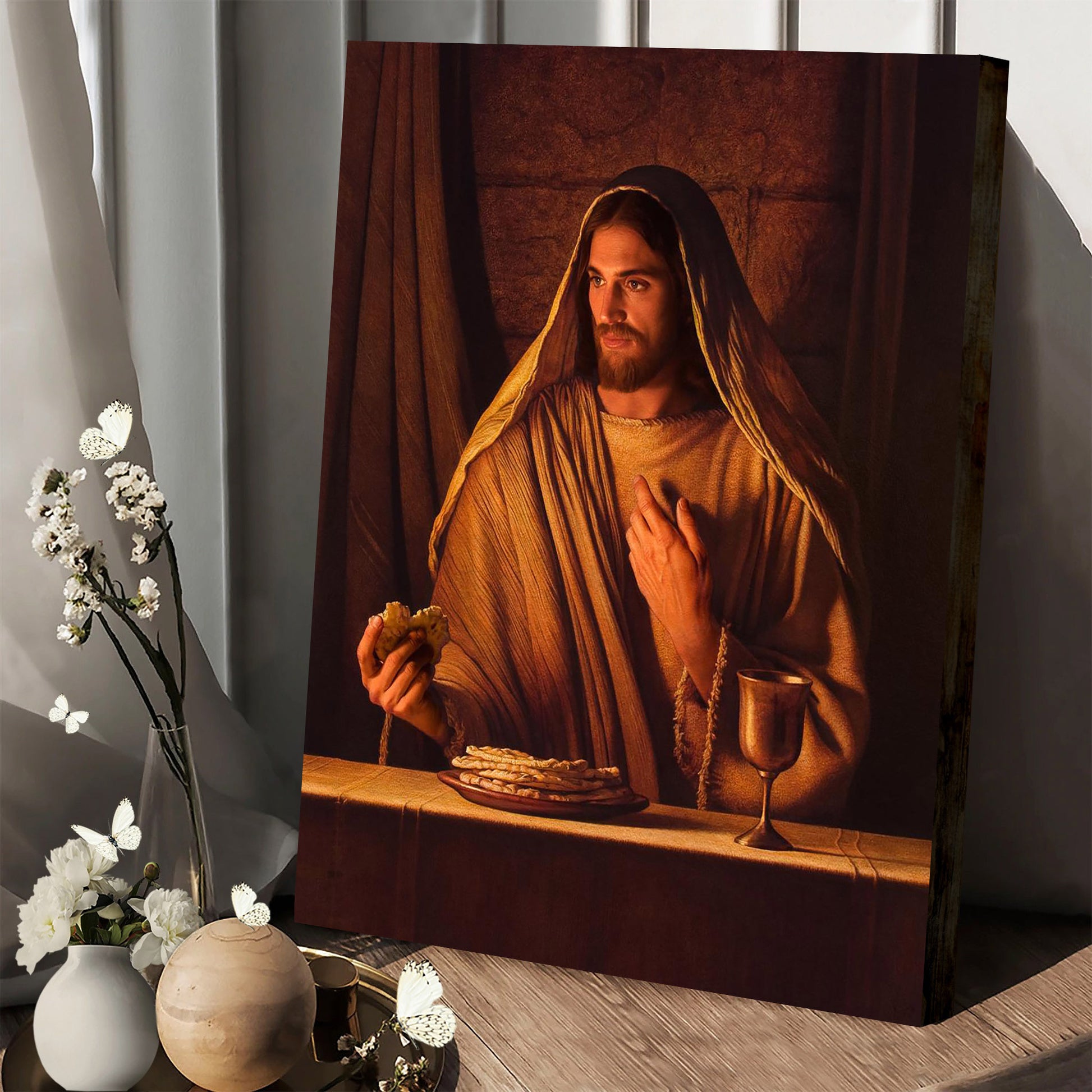 Bread Of Life Canvas Wall Art - Jesus Picture - Jesus Portrait Canvas