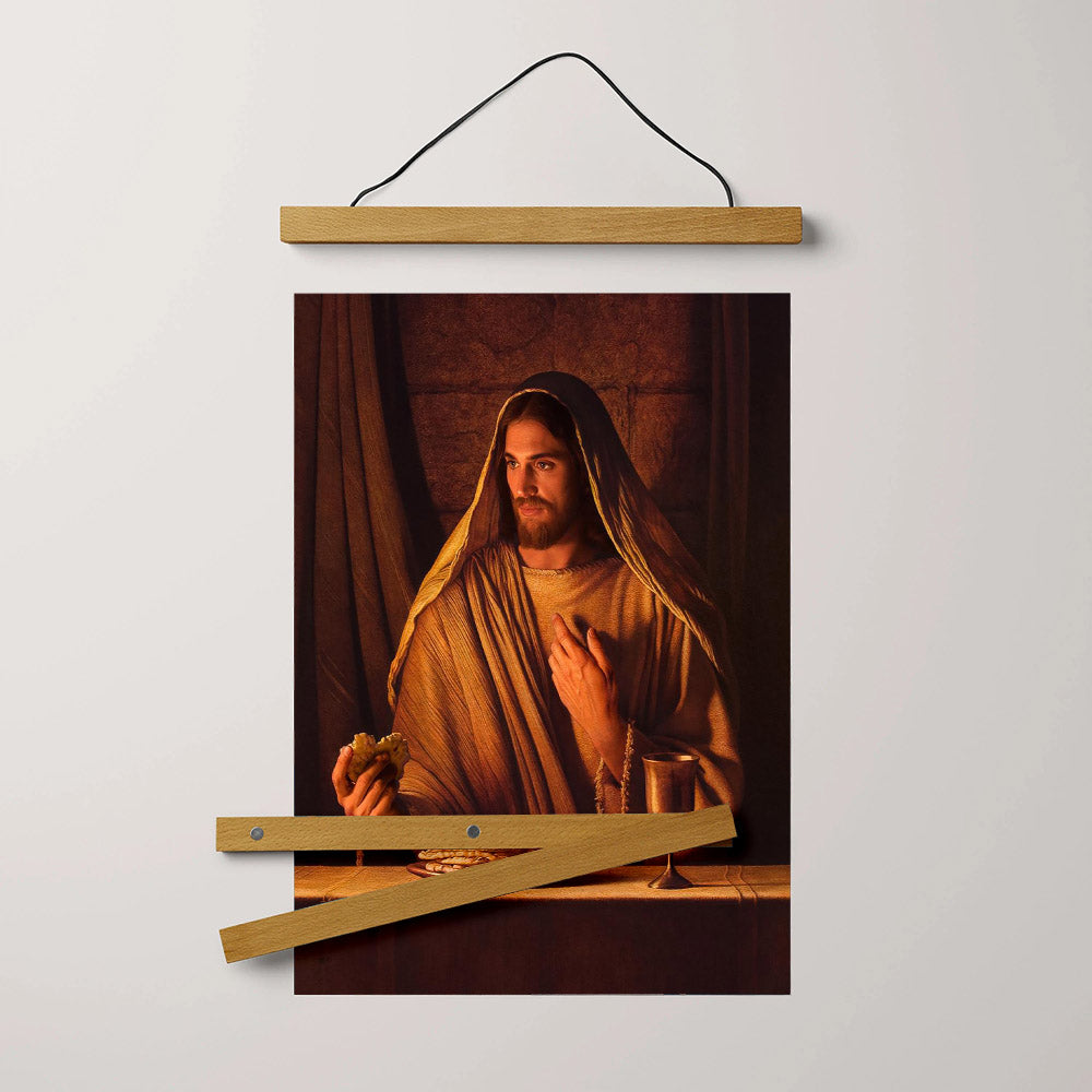Bread Of Life Hanging Canvas Wall Art - Jesus Picture - Jesus Portrait Canvas - Religious Canvas