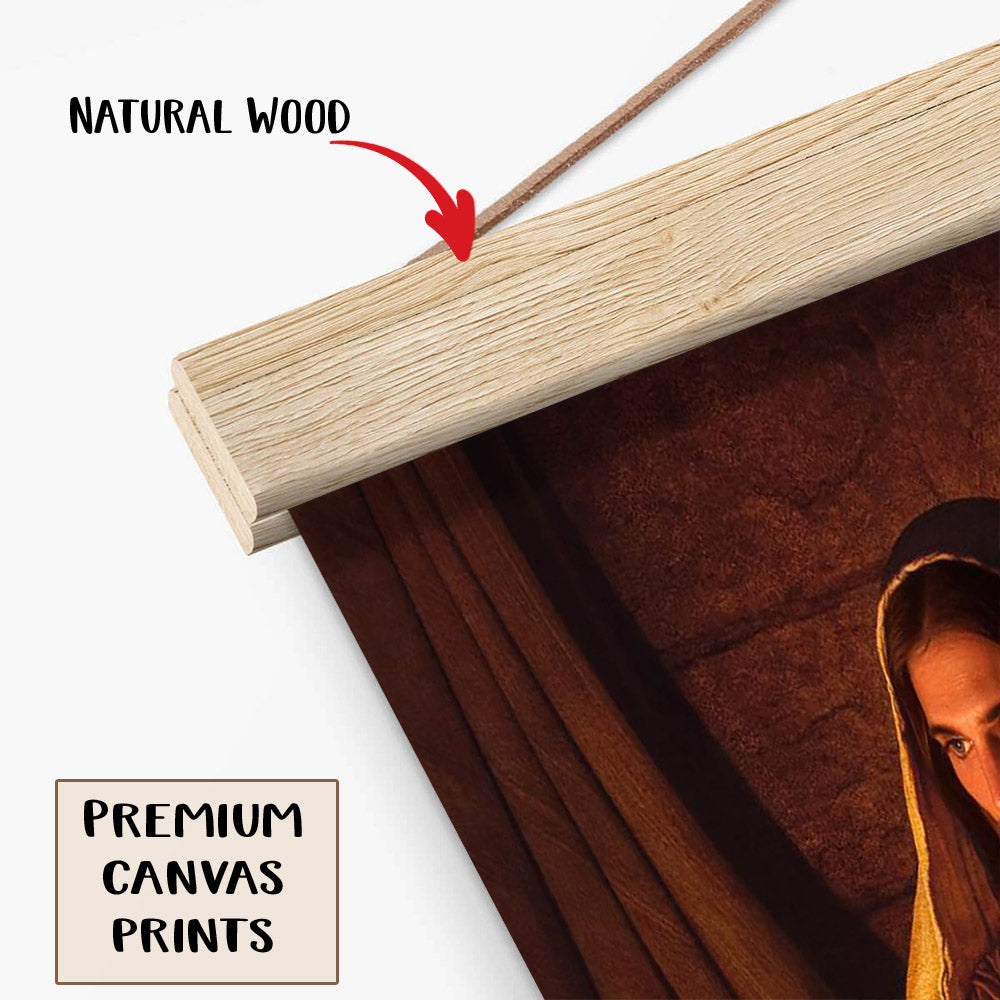 Bread Of Life Hanging Canvas Wall Art - Jesus Picture - Jesus Portrait Canvas - Religious Canvas