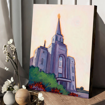 Brigham City Temple At Dusk Canvas Pictures - Jesus Canvas Art - Christian Wall Art