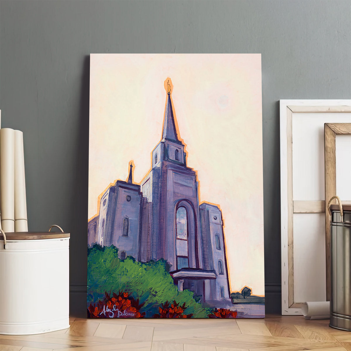 Brigham City Temple At Dusk Canvas Pictures - Jesus Canvas Art - Christian Wall Art