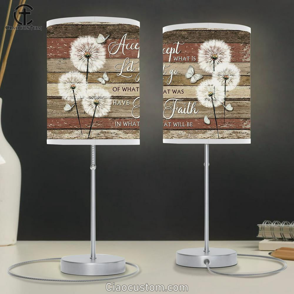 Brilliant Dandelion Field Accept What Is Let Go Lamp Art Table Lamp - Christian Lamp Art - Religious Art