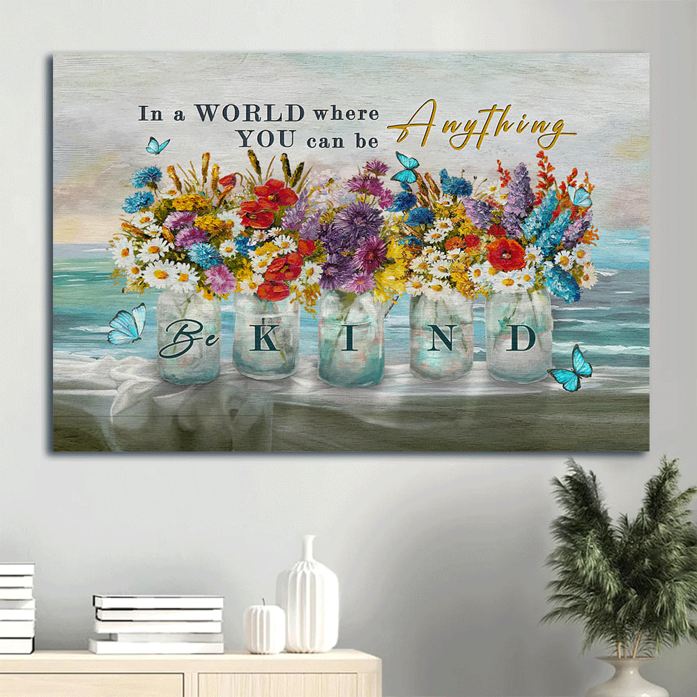 Brilliant Flower Vase Crystal Vase In A World Where You Can Be Anything Canvas Wall Art - Christian Wall Decor