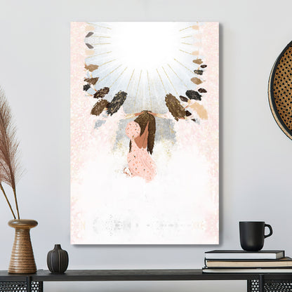 Broken Beautiful Canvas - Religious Young Woman Praying To God - Religious Posters - Christian Canvas Art - Christian Gifts For Women - Ciaocustom