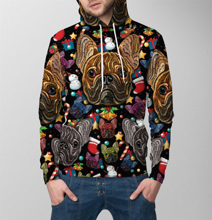 Bulldog Christmas Pattern All Over Print 3D Hoodie For Men And Women, Best Gift For Dog lovers, Best Outfit Christmas
