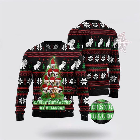 Bulldogs Tree 3D Ugly Christmas Sweater For Men And Women, Gift For Christmas, Best Winter Christmas Outfit
