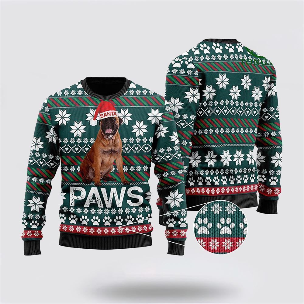 Bullmastiff Santa Printed Ugly Christmas Sweater For Men And Women, Gift For Christmas, Best Winter Christmas Outfit
