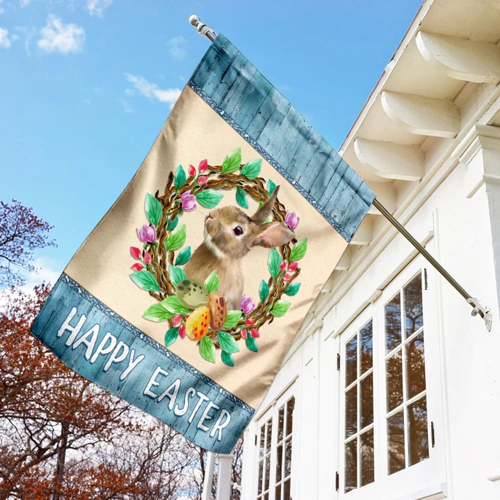 Bunny Easter Flag - Easter House Flags - Christian Easter Garden Flags