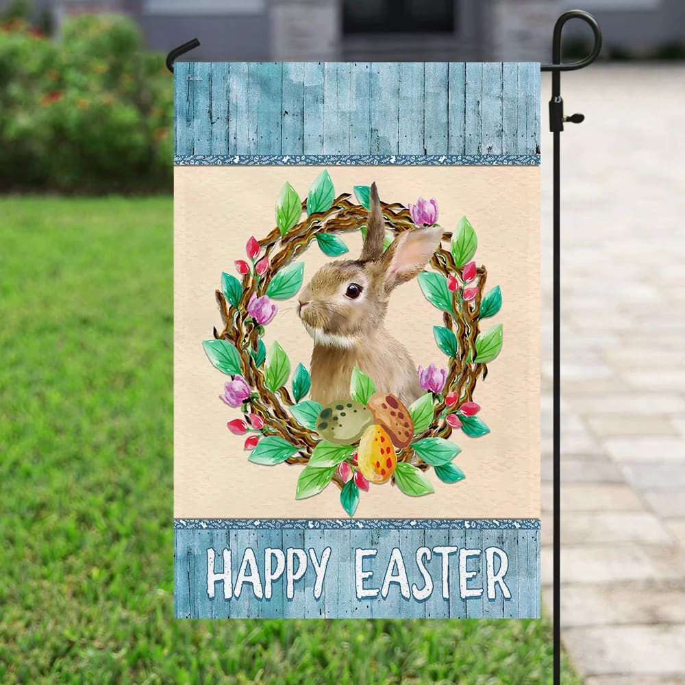 Bunny Easter Flag - Easter House Flags - Christian Easter Garden Flags