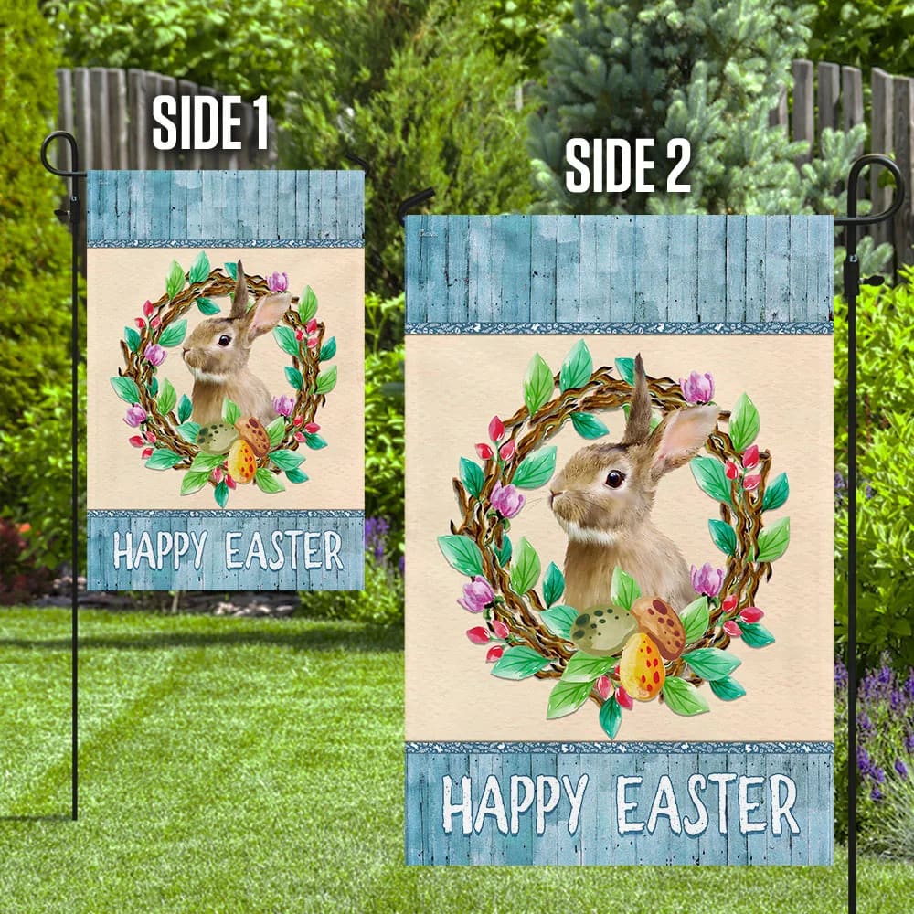Bunny Easter Flag - Easter House Flags - Christian Easter Garden Flags