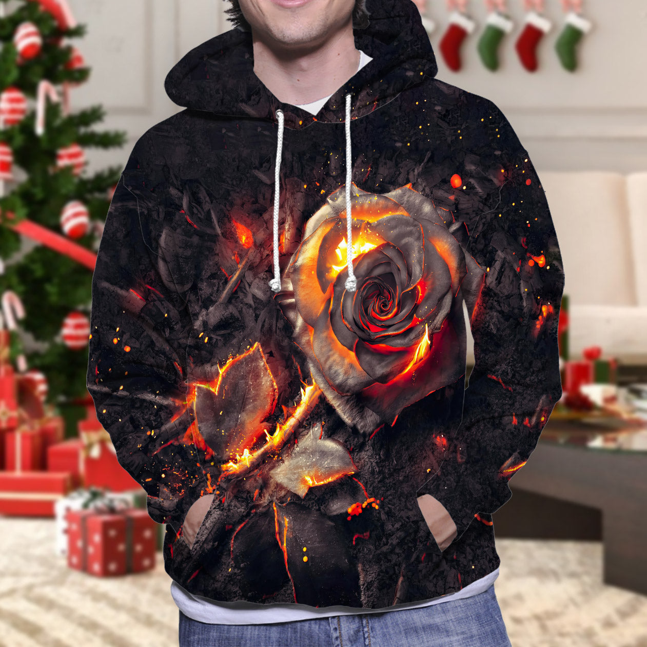 Burned Rose - Christian Hoodie 3d - God 3d Sweatershirt - Christian Shirt