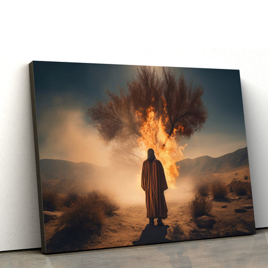 Burning Bush Jesus Bible Art Modern Bible - Canvas Pictures - Jesus Canvas Art - Christian Wall Art