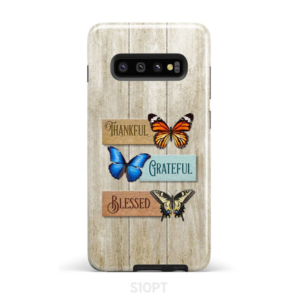 Butterflies Thankful Grateful Blessed Phone Case - Bible Verse IPhone & Samsung Cases