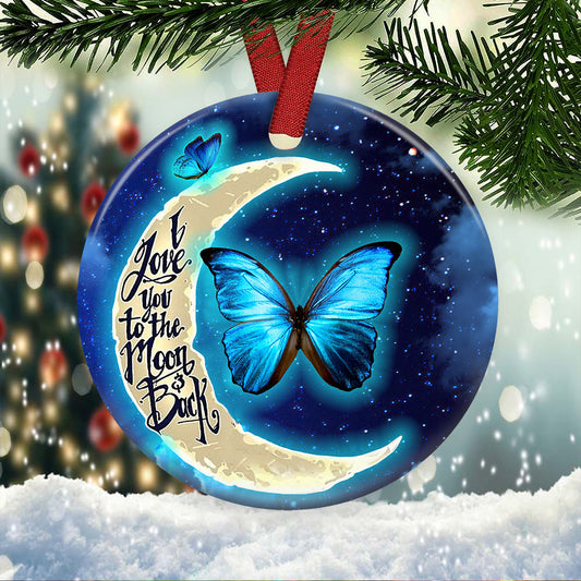 Butterfly 3 Ceramic Circle Ornament - Decorative Ornament - Christmas Ornament