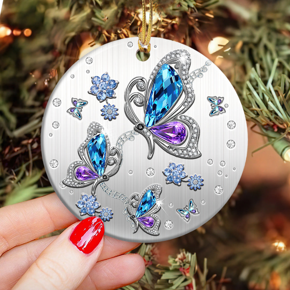 Butterfly Advice Ceramic Circle Ornament - Decorative Ornament - Christmas Ornament