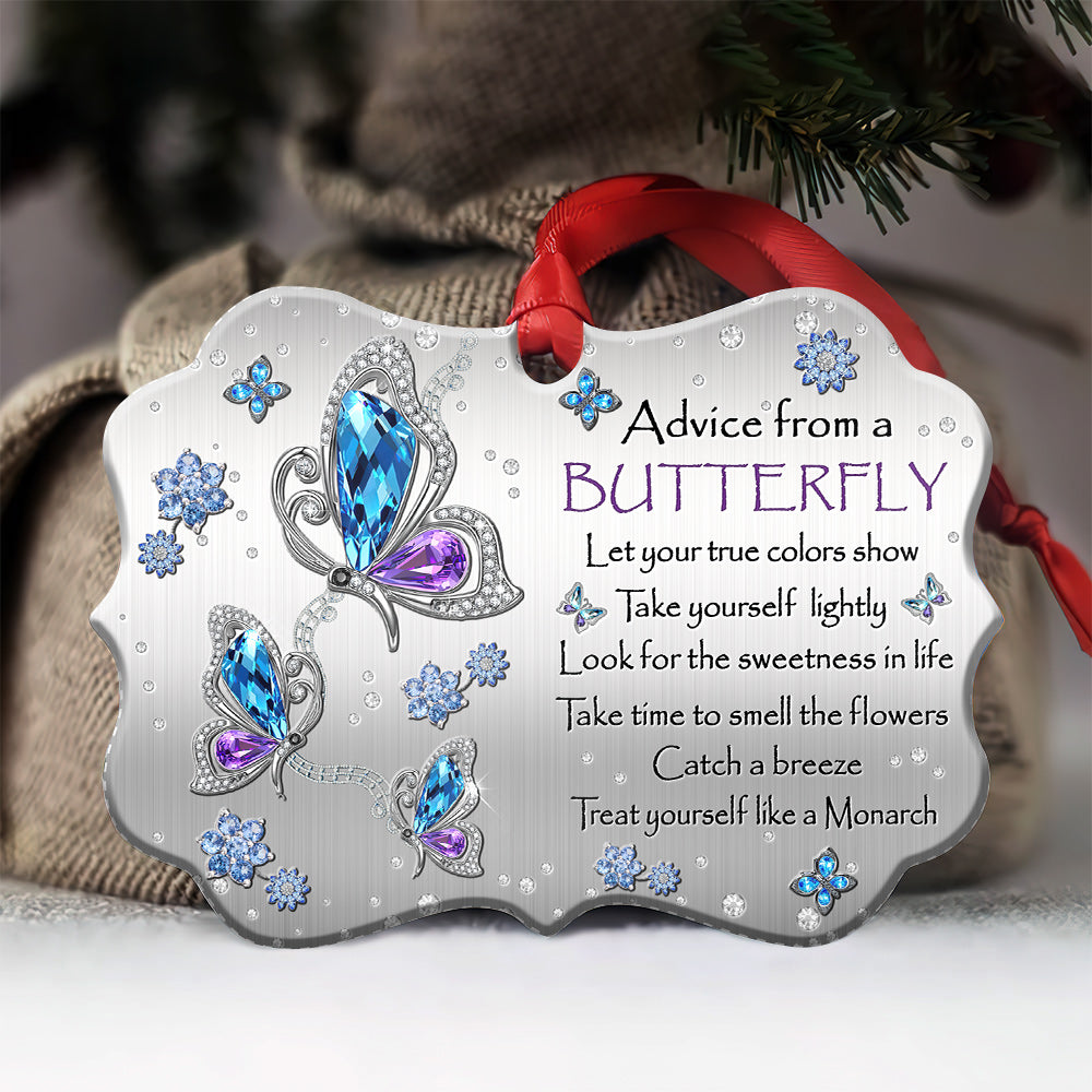 Butterfly Advice Metal Ornament - Christmas Ornament - Christmas Gift