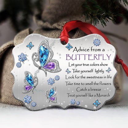 Butterfly Advice Metal Ornament - Christmas Ornament - Christmas Gift