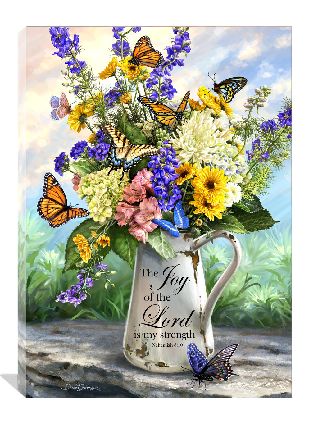 Butterfly Blossoms Canvas Wall Art - Christian Wall Decor - Religious Gift