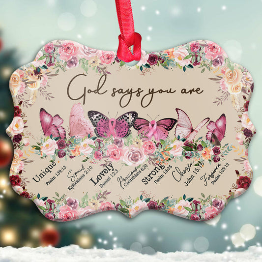 Butterfly Brc Breast Cancer Awareness Ornament - Christmas Ornament - Ciaocustom