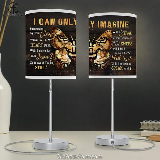Butterfly Christian Song I Can Only Imagine Table Lamp For Bedroom - Bible Verse Table Lamp - Religious Room Decor