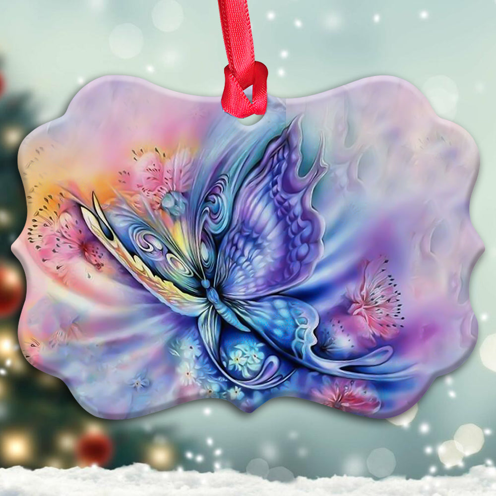 Butterfly Color Art Metal Ornament - Christmas Ornament - Christmas Gift