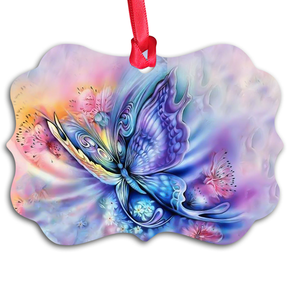 Butterfly Color Art Metal Ornament - Christmas Ornament - Christmas Gift
