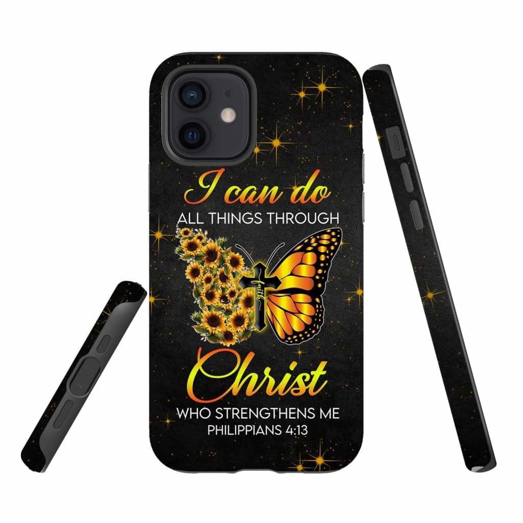 Butterfly Cross Faith - I Can Do All Things Through Christ Phone Case - Bible Verse Phone Cases Samsung