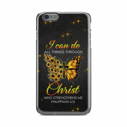Butterfly Cross Faith - I Can Do All Things Through Christ Phone Case - Bible Verse Phone Cases Samsung