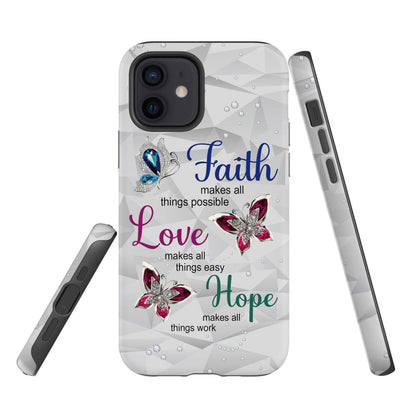 Butterfly Faith Love Hope Phone Case - Christian Faith Phone Cases - Bible Verse Phone Cases Samsung