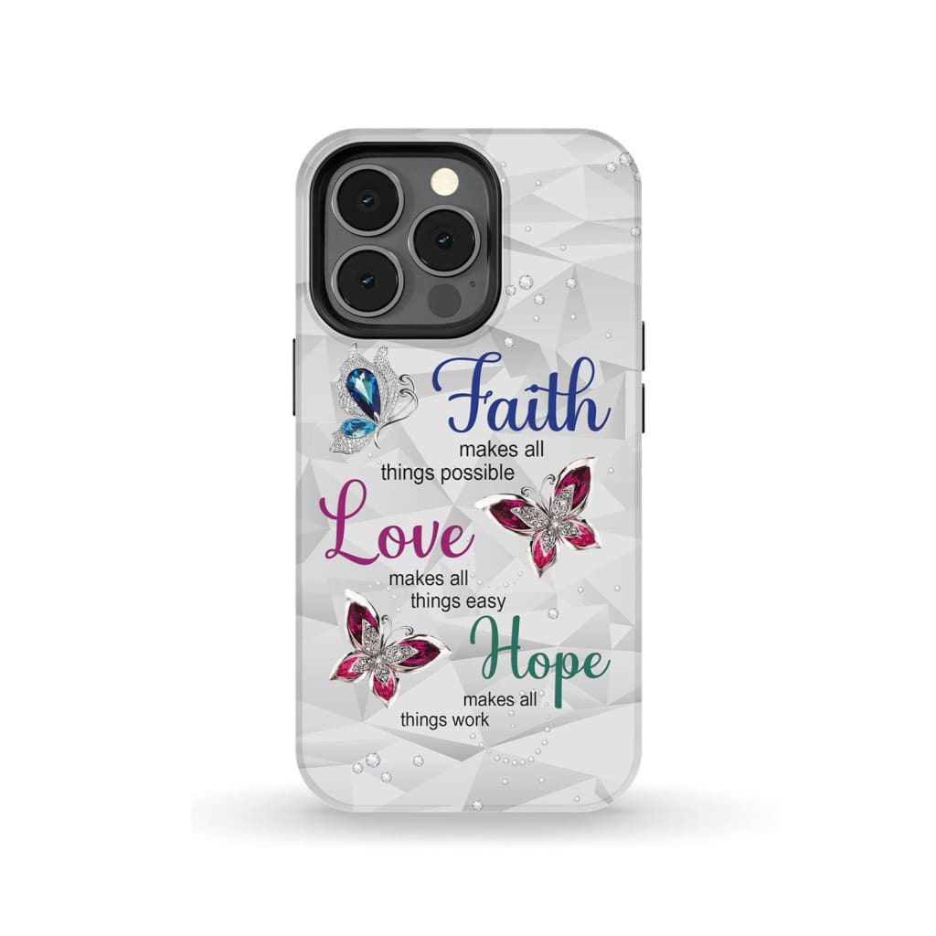 Butterfly Faith Love Hope Phone Case - Christian Faith Phone Cases - Bible Verse Phone Cases Samsung