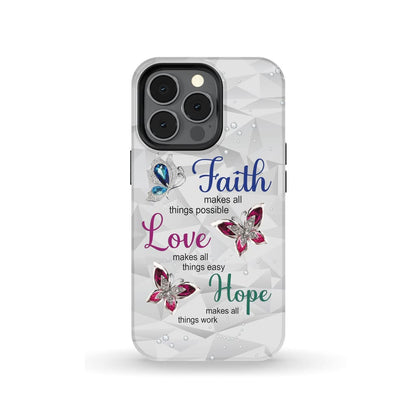 Butterfly Faith Love Hope Phone Case - Christian Faith Phone Cases - Bible Verse Phone Cases Samsung